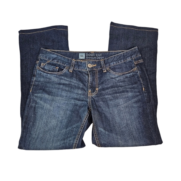 Mossimo Dark Wash Bootcut Stretch Low Rise Denim Jeans Size 8‎ Women's W51 - Picture 1 of 10